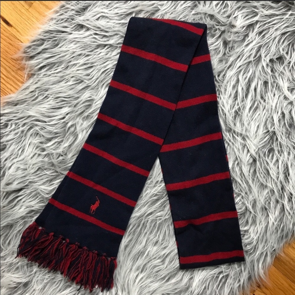 Polo Ralph Lauren Navy & Red Striped Scarf